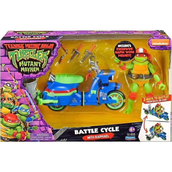 Playmates Toys Other - Teenage Mutant Ninja Turtles Mutant Mayhem Battle Cycle Vehicle & Raphael Figure